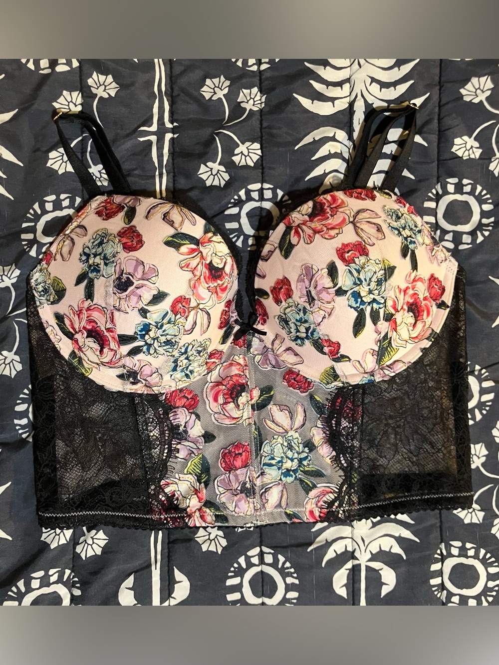 Floral Longline Lace Bra